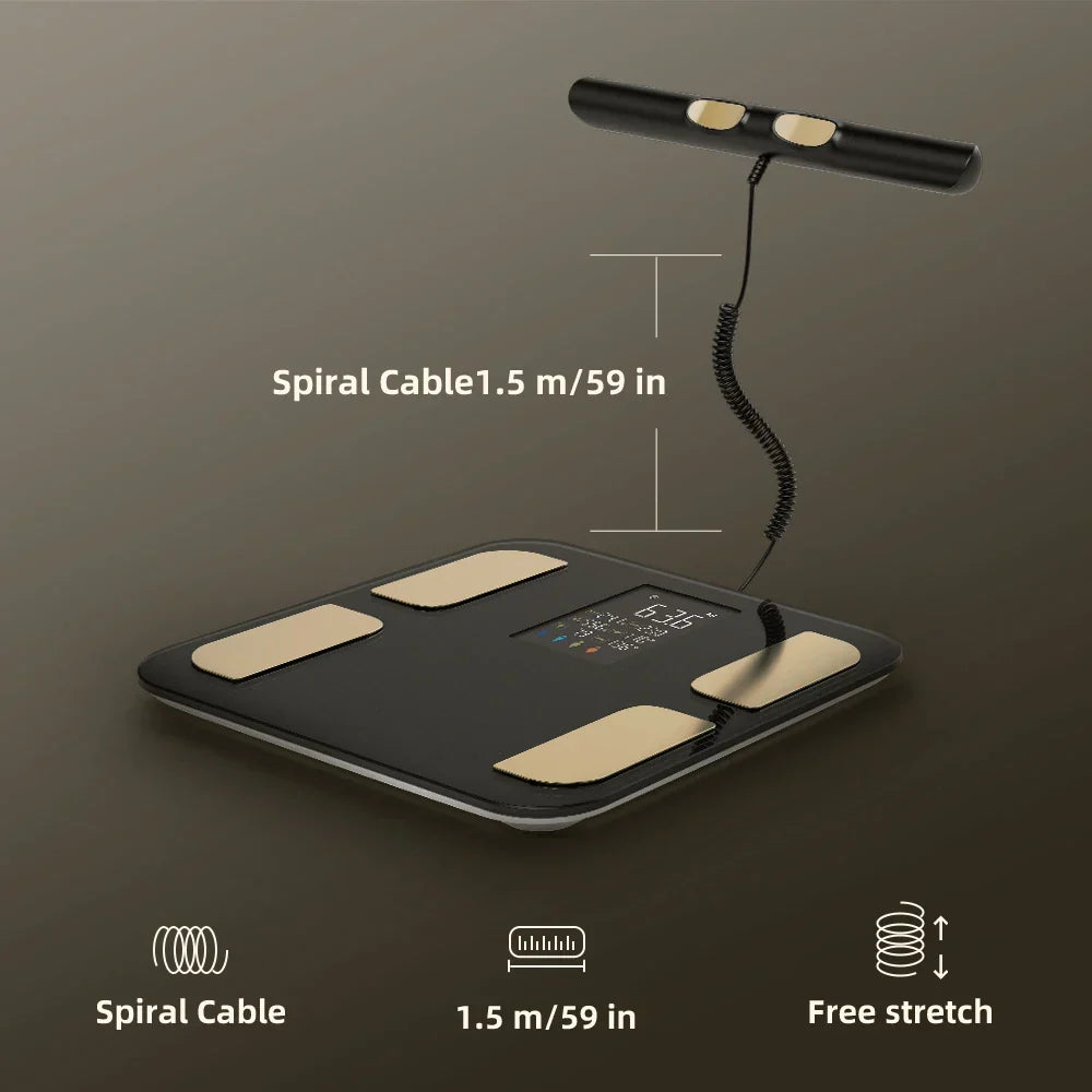 Smart Bioimpedance Scale with Hand Black